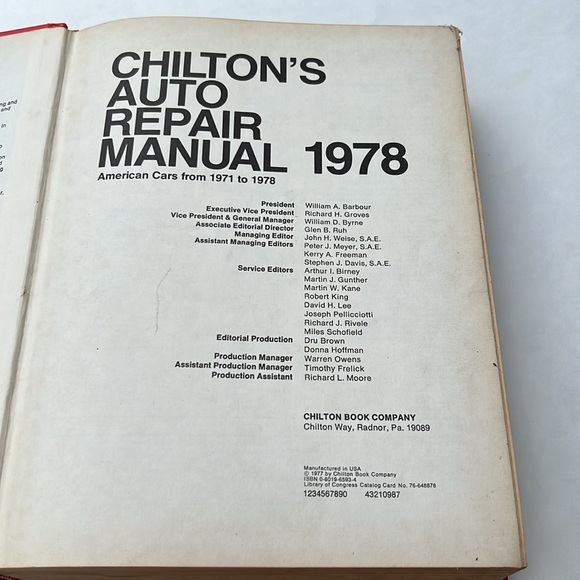 CHILTON’S AUTO REPAIR MANUAL 1978 American Cars from 1971 - 1978 - Picture 4 of 13